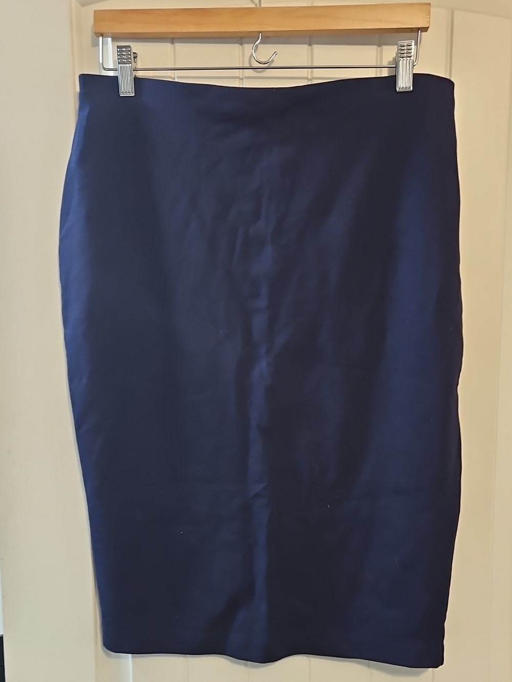 dip Navy Pencil Skirt - Solid Dark Blue